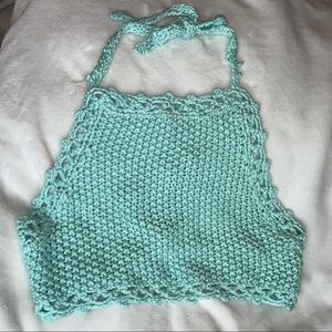 Mistic Prysm Size Medium crochet halter top ties in back very soft